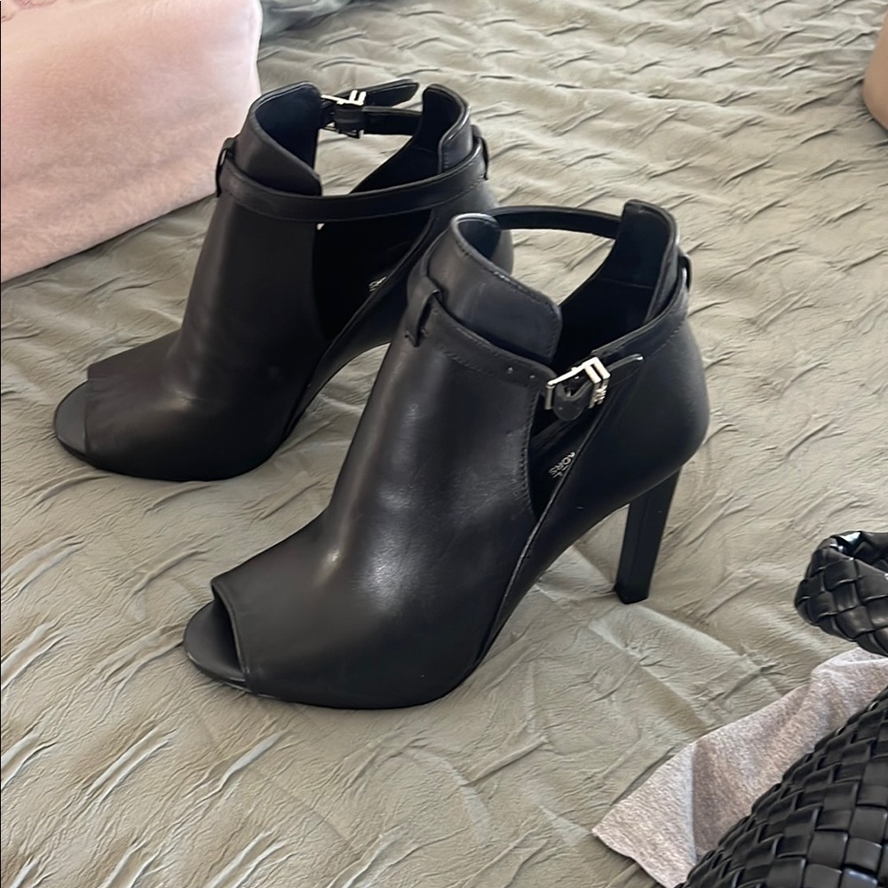 Elegant Black Peep-Toe Heels